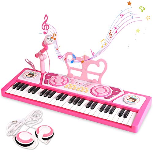 BAOLI 49 Keys Kids Keyboard Piano Toy with Microphone for Beginners,Multifunctional Musical Instruments for Toddlers, Electronic Learning Keyboard Toy Piano Gifts for 3 4 5 6 7 Year Old Girls Boys