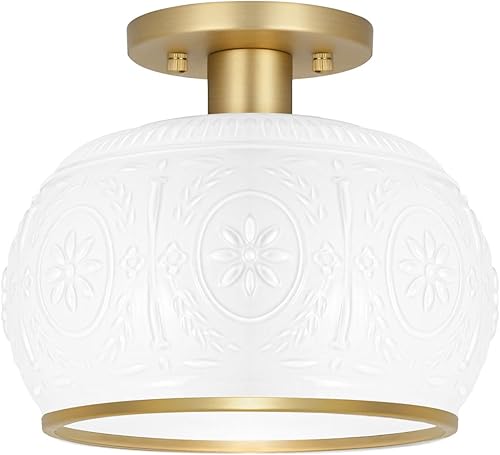 Miniatura 9 de Lámpara de techo semiempotrada vintage negra con cristal de globo. Ideal para iluminación de cocina pequeña, armario, pasillo, entrada y baño Negro