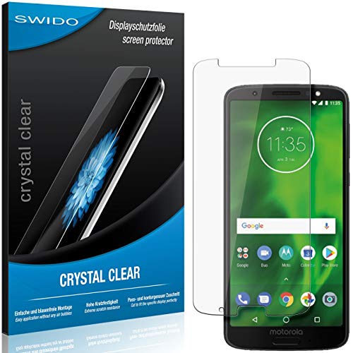 SWIDO Panzer Schutz Folie kompatibel mit Motorola Moto G6 Plus, Displayschutzfolie, Panzerglas Folie, Ultra-Klar, 2 Stück, Made in Germany