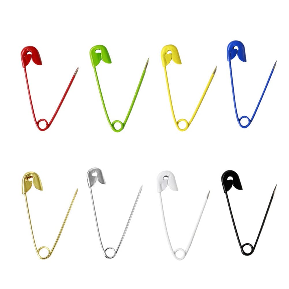 Yurosiay Pack of 500 27 mm Safety Pins, Mini Safety Pins, Rust Resistant, Durable Stainless Steel Small Safety Pins, Safety Pins for Clothing, Crafts, Sewing, Multicoloured