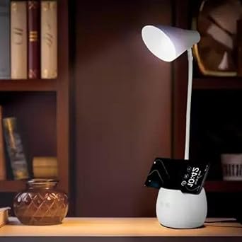 FREEBIES Plastic Study Lamp Rechargeable Touch Control Study Lamp Desk Lamp Table lamp Study Lamp Rechargeable Touch (45 cm, White) (Pack of 1)