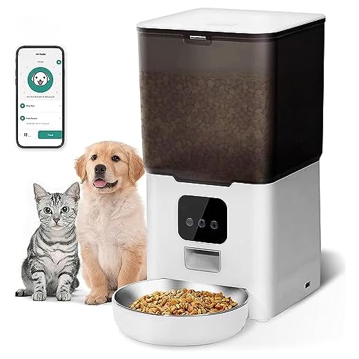 AILRINNI 6L Comedero Gato Automatico, WiFi 2.4G Gran Capacidad Temporizado Dispensador de Comida para Gatos y Perros, Soporte App y 10S Voz, 1-10 Comidas al Día, Bol de Acero Inoxidable