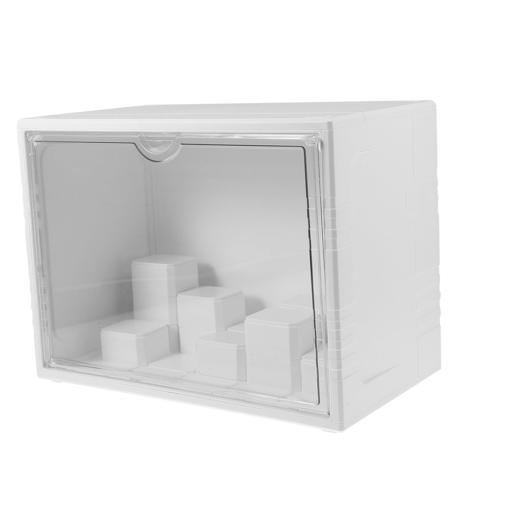 PRETYZOOM Vitrina Coleccionable Transparente para Figuras y Decoración Estante Expositor Mini Gabinete De Rocas Cajas Organizadoras para Oficina y Hogar
