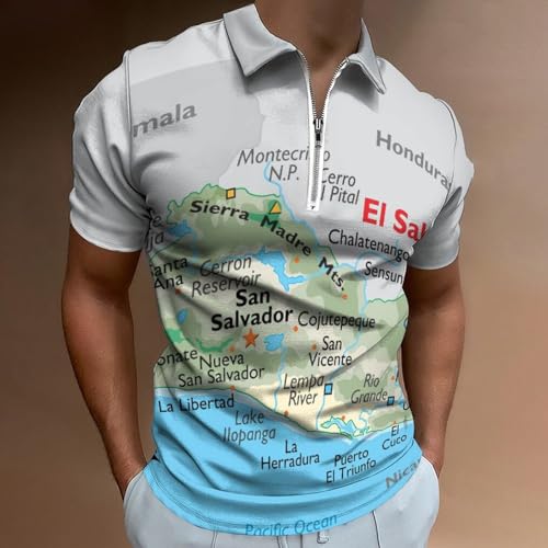 Maps of El Salvador Men's Short Sleeve Polo Shirts Sports Shirts, Golf Shirts2