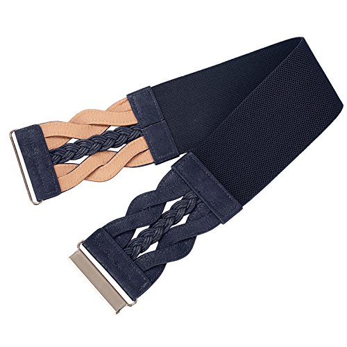 GRACE KARIN Womens Wide Belts Stretch Waist Belts 1950s Retro Belt for Dresses Navy Blue Brown L by GRACE KARIN - Image 5