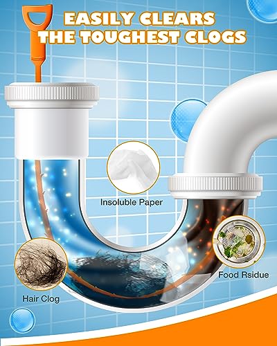 25 Inch Sink Snake Drain Clog Remover Tool,6 Pack Drain Cleaner Hair Clog Remover Tool, Drain Hair Remover Plumbers Snake, Drain Cleaner Sticks, Easy and Quick Unclog Sink Drain, Kitchen, Shower, tub. - Image 6