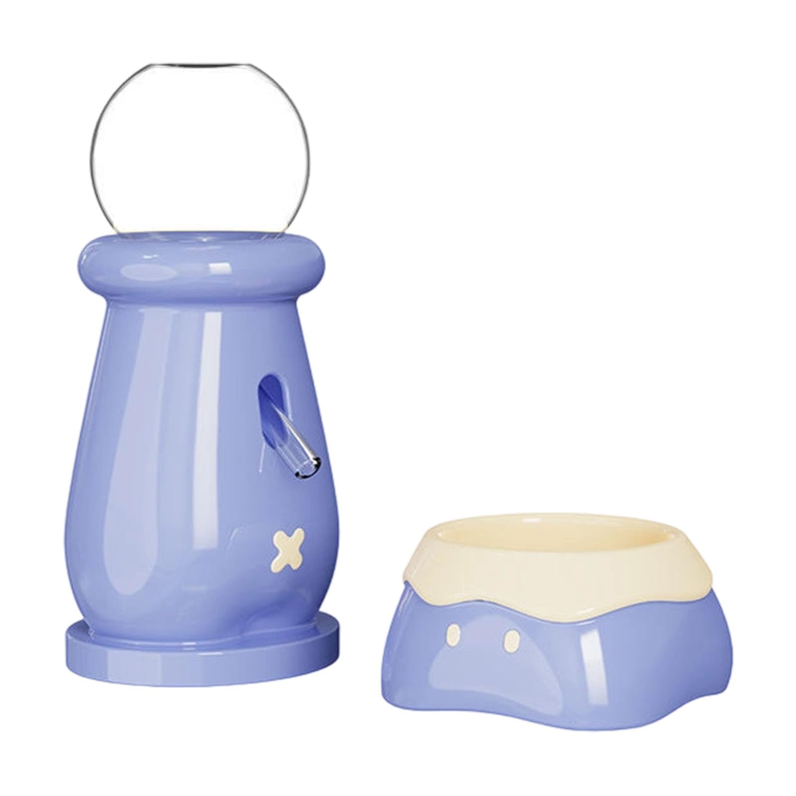 Mangiatoia ergonomica per piccoli animali in ceramica e ciotola per acqua, sistema di alimentazione per criceti, gabbia per criceti, ciotola decorativa per cibo e set di dispenser d'acqua