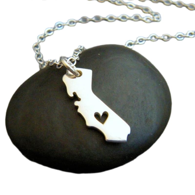 Collier en argent 925 pendentif cœur résistant au ternissement pour le voyage