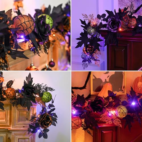 Guirnalda de Halloween para puerta que soluciona la falta de luz exterior 5
