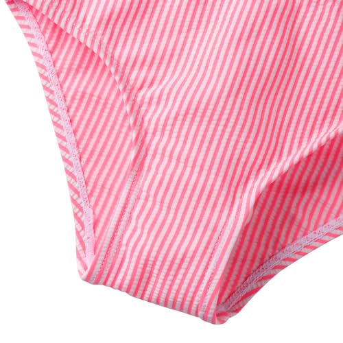 Image of LIZENS Two-Pieces Girls Swimsuit Puff Sleeve Beach Bathing Suit Stripe Bikini Sets