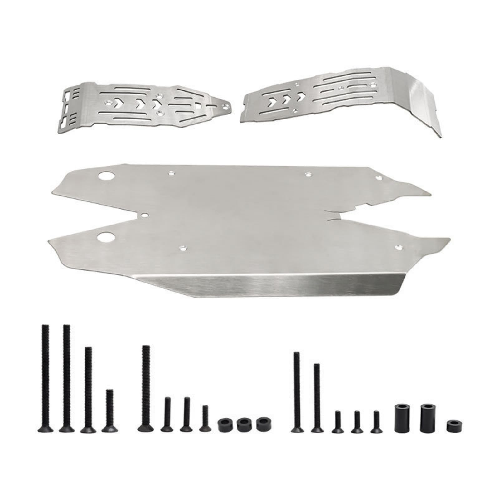 XBERSTAR RC Chassis Armors for ARRMA 1/8 Mojave 4S RC Stainless Steel Chassis for ARRMA 1/8 Mojave 4S RC Guard Armor Skid Plate Armor Upgrade Part