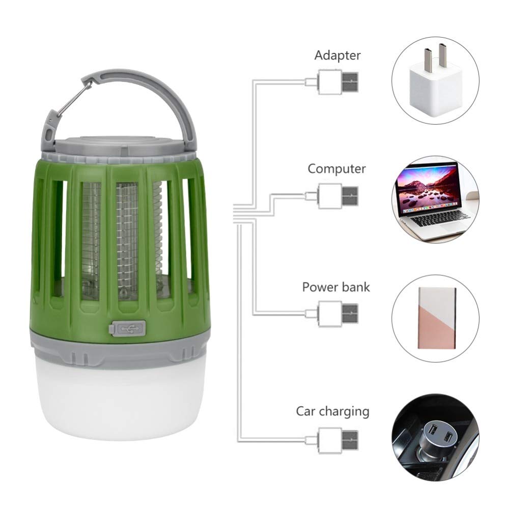 Zabójca komarów 2 w 1 ładowanie przez USB pułapka na komary Led lampka nocna łapka na owady owady światła kempingowe zabijanie odstraszacz szkodników na zewnątrz losowy kolor