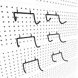 POETISKE Power Tool Holder Peg Board Hooks Hanging Drill Fit 1/4" and 1/8'' Pegboard Wall Control Accessories Garage Storage Organizer 6 Pack
