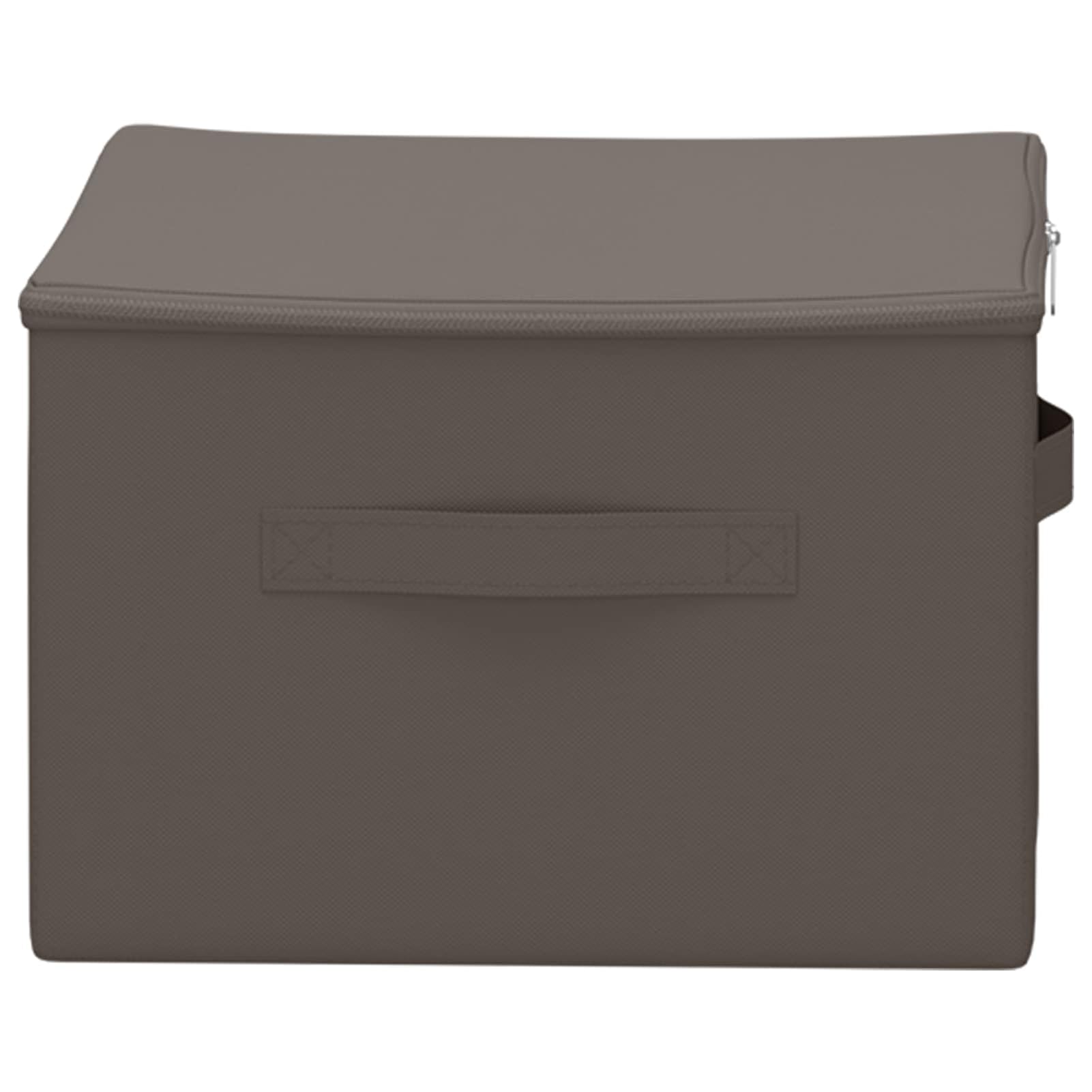 Gecheer Aufbewahrungsbox 24 pcs Grau 43 x 34 x 23 cm Vliesstoff, Faltbare Stoffbox mit Deckel & Verstärkten Griffen Kleiderbox für Schrank Regal Kleidung42024625