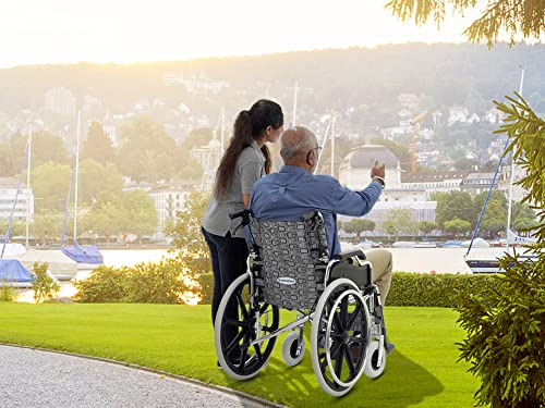Image of KosmoCare Elegant Plus Premium Lightweight Foldable Aluminium Wheelchair - Color Silver