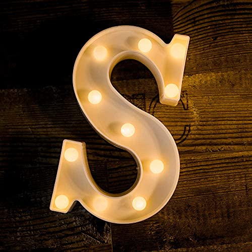 Image of Marquee S Alphabet Shaped LED Light Lamp for Decoration Decore Walls Hanging Birthday Party Wedding (S)