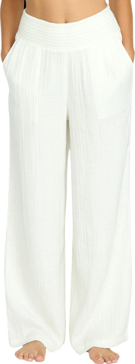 Billabong - Womens New Waves Gauze Elst Pant Color Salt Crystal Size Medium