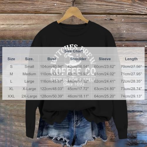 Halloween Sweatshirts for Women Witch Brew Coffee Loose Crewneck Shirts - image 4