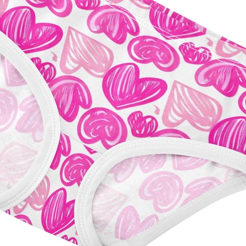 Pink Cartoon Hearts White Girls Underwear Toddler 2t Cotton Panties Little Girl Fancy Briefs Kids Undies4