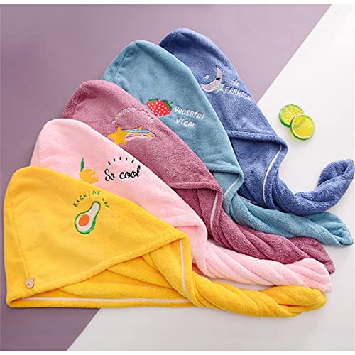 Gfrtisng 5Pcs Rapid Drying Towel,Rapid Hair Drying Towel For Women,Super Absorbent Coral Fleece Ladies Hair Towel Set,Soft Dry Hair Towel With Embroidery For Children And Women #TOP28