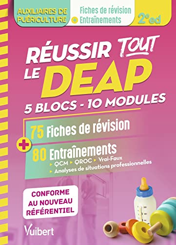 Réussir tout le DEAP en 75 fiches de révision et 80 entrainements - Pour les auxiliaires de puériculture: 5 blocs - 10 Modules - Adapté au nouveau référentiel AP