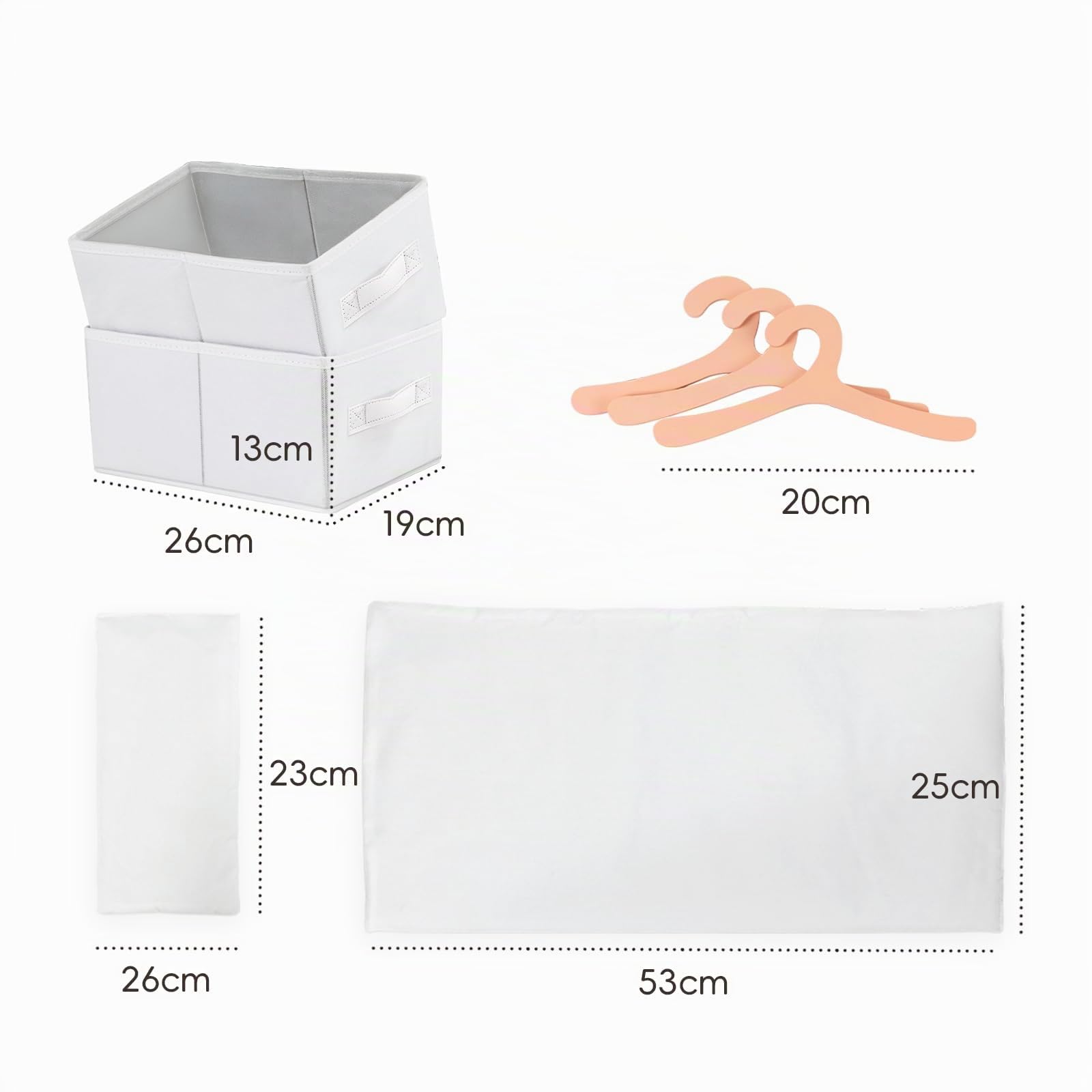 OOOK Lit de Poupée Bois, Lit Bébé Poupee avec Armoire & 2 boîtes Rangement