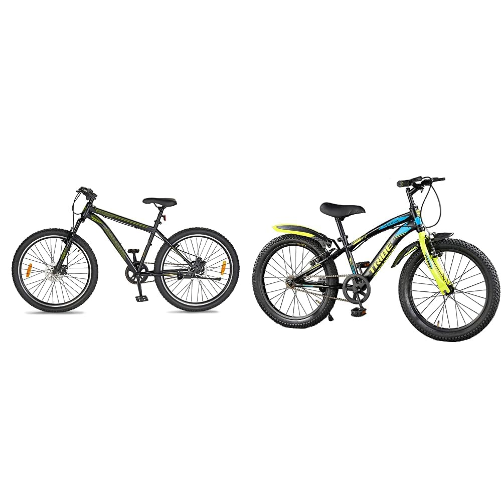 Lifelong LLBC2702 Falcon 27.5T with Disc Brake and Suspension BMX Cycle (Black) LLBC2001 Tribe 20T Cycle (Yellow and Black)