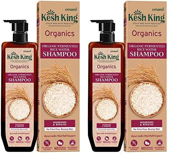 Kesh King Organics Fermented Rice Water Shampoo | Nourishes & Repairs | For Frizz-Free, Bouncy Hair | Certified Organic | No Artificial Colours, Parabens, Phthalates Or Harmful Chemicals, 300ml