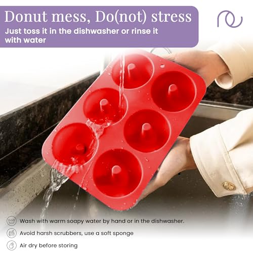 Image of Frenchware Donut Shape Silicone Mould, Pack of 1, 6 Cavity Baking Tray | For Fondant, Doughnuts, Muffin Cupcake, Microwave Safe, and Home Bake DIY