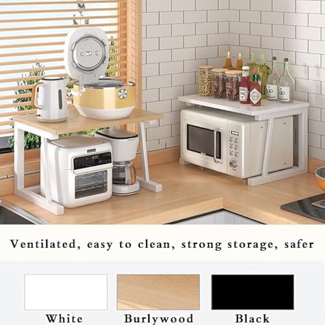 Kitchen Floor Cupboard Tall Storage Cabinet with Flip Doors Adjustable Shelves Kitchen Storage Sideboard with Countertop Free Standing£¬Microwave Oven Rack - Heavy Duty Kitchen Countertop Org