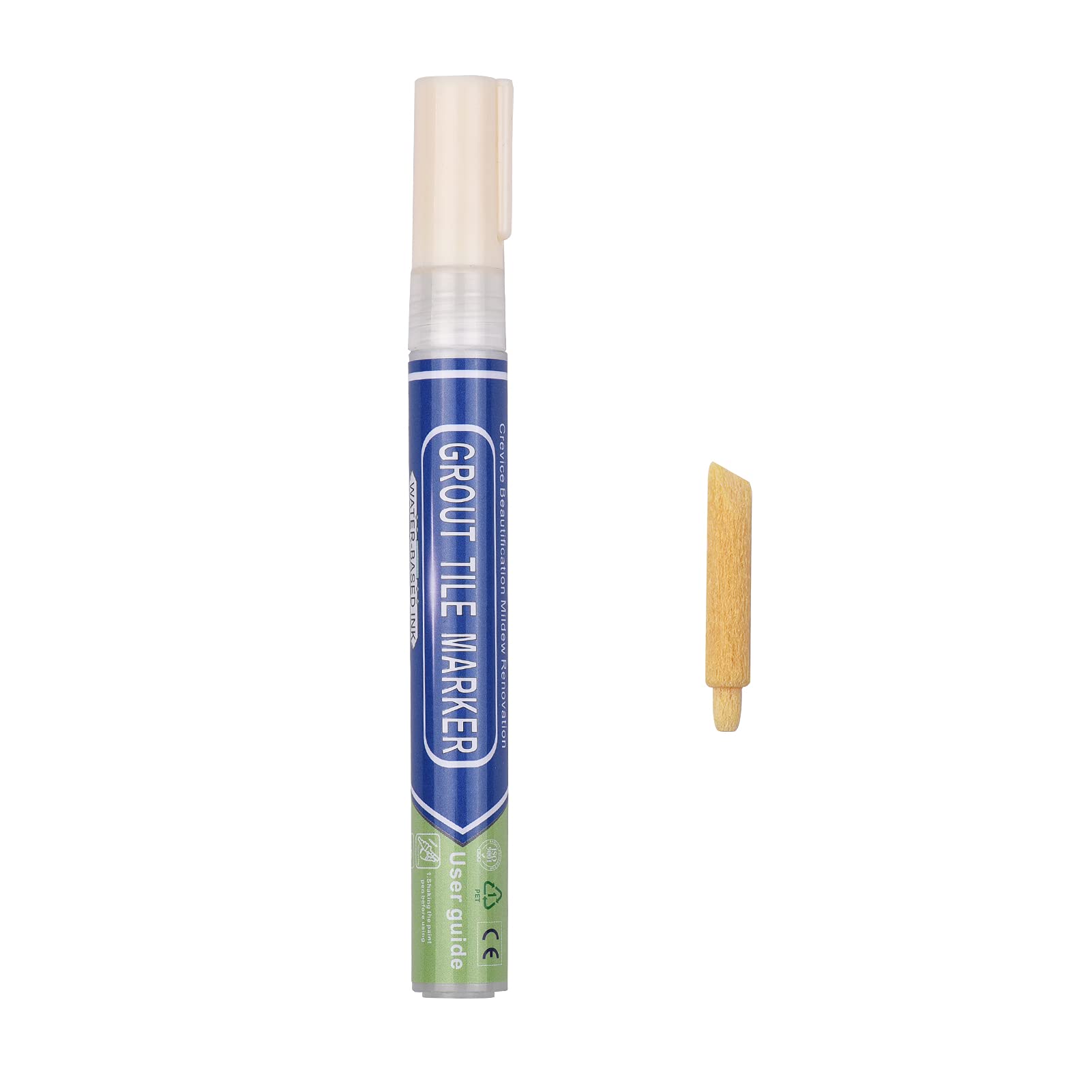 OUNA BIGTHUMB Grout Pen Water Based Tile Grout Paint Pen Renew Repair Marker Tile Gap Line Coating with Replacement Tip Waterproof for Bathroom Kitchen Parlor Balcony Floor Restore