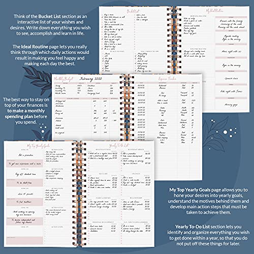 Image of PLANBERRY Hourly Schedule Planner Premium - Undated Weekly Organizer with Time Slots & Monthly Budget - Time Management, Goal Setting, to-Do List & Habit Tracker - 6.9 inchx8.5 inch (Tropical Night, A5, 2020)