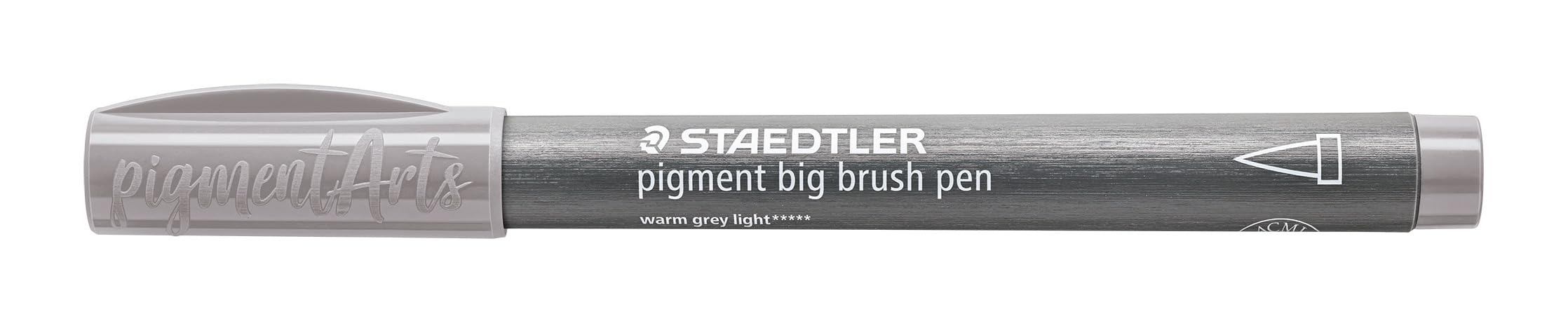 STAEDTLER pigment big brush pen 373 Gris chaud clair, lot de 10