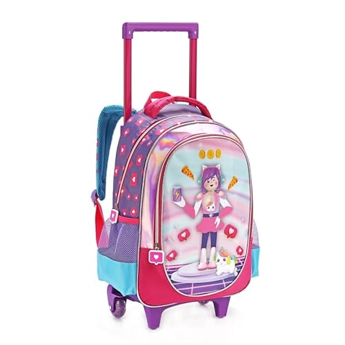 Kit Mochila Com Rodas Lancheira E Estojo Game Pk Feminina