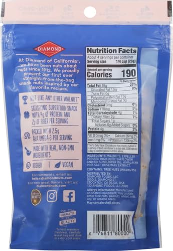 Image of Diamond of California Himalayan Pink Salt Walnut Snack Nuts, 4 oz. (Pack of 4)