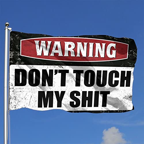 Drapeau de jardin grand format Don't Touch My Shit en tissu résistant