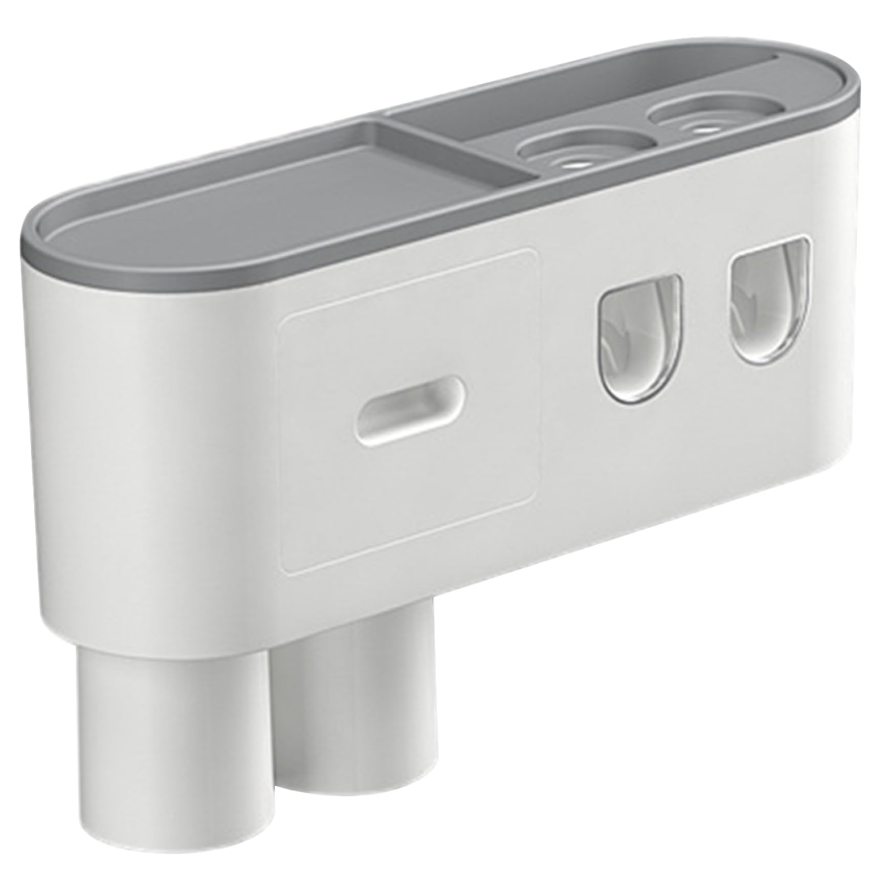Soporte de pared para cepillo de dientes, dispensador automático de pasta de dientes con 2 tazas magnéticas, 6 ranuras para cepillo, bandeja de almacenamiento y cajón, perfecto para la nización del