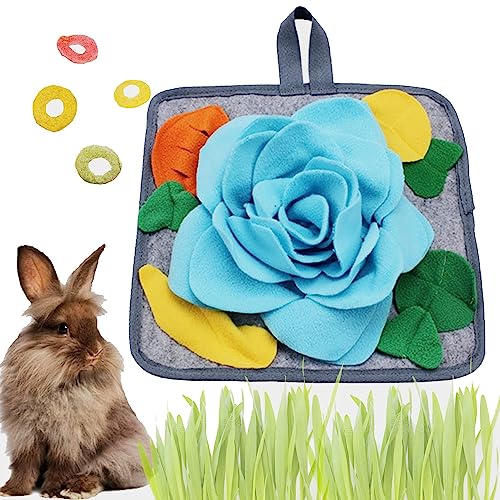 Abizoo Alfombra olfativa de conejo, juguete de inteligencia, juguete para conejos, búsqueda de comida, juguete para conejos, juguete para conejos enanos, juguete lavable