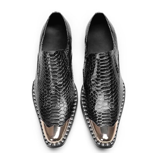 Santimon Men's Metal-Tip Toe Genuine Leather Penny Loafers Moccasins Fashion Casual Comfort Dress Shoes3