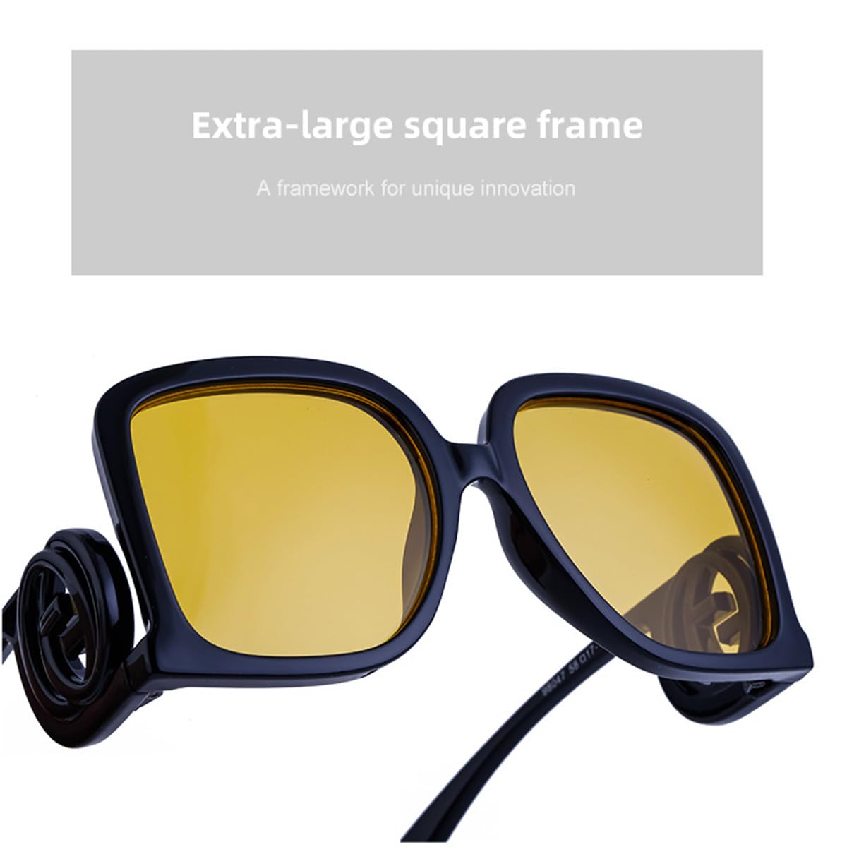 Damen-Sonnenbrille, modisch, personalisierbar, großer Rahmen, cooles Logo, quadratische Sonnenbrille, Reise-, Urlaubs-Zubehör