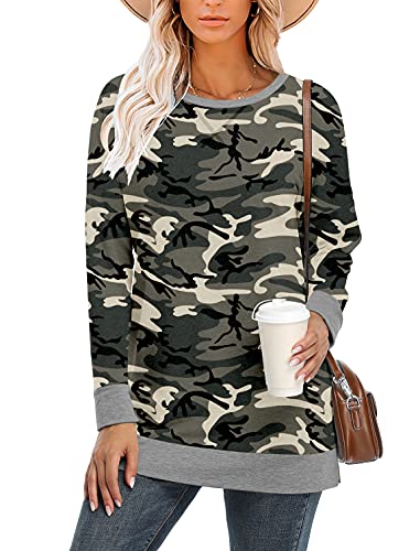 BETTE BOUTIK Women's Drop Long Sleeve Sweatshirts Casual Crewneck Tunic Tops Sweartshirts With Side Slits S-3XL
