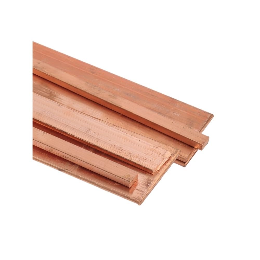 T2 Red Copper Flat Bar Plate Strip, Pure Copper Rectangular Solid Metal Sheet, Length 500mm Copper Flat Bar 1pc(20X20X500MM)
