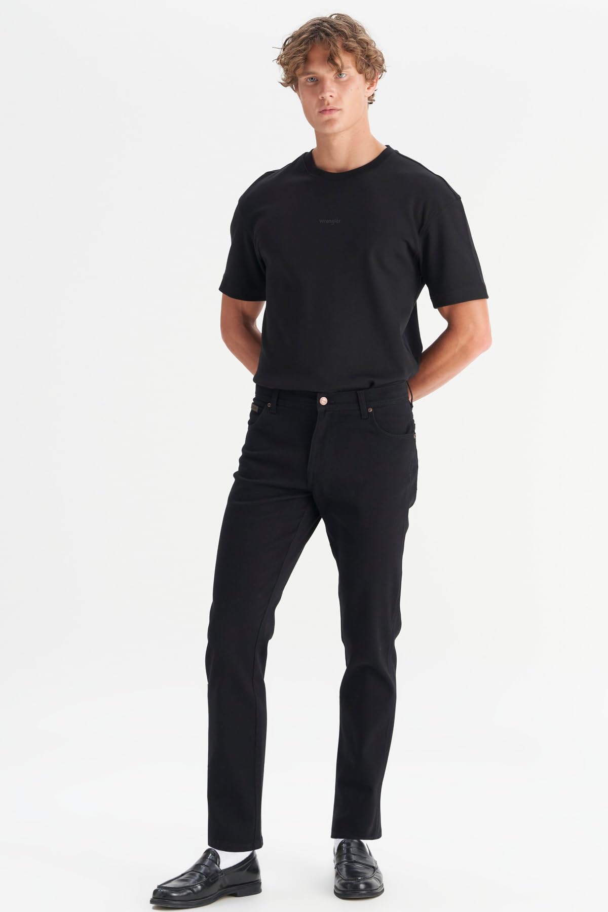 Wrangler Texas Pamuklu Slim Fit Dar Kesim Cepli Esnek Jean Kot Pantolon, Siyah, 34/30