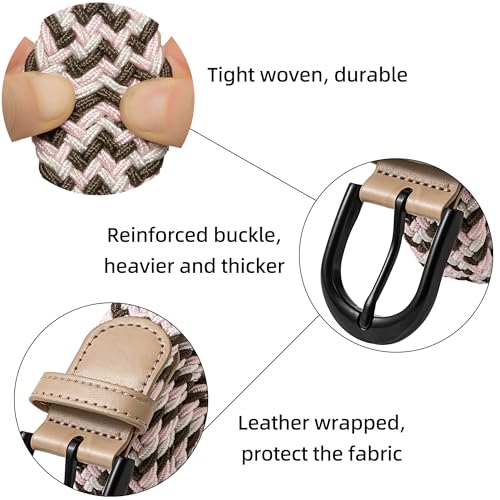 Image of Mile High Life | Braided Stretch Elastic Belts | Pin Oval Solid Black Belt Buckle | PU Loop End Tip Men /Women /Junior Belt