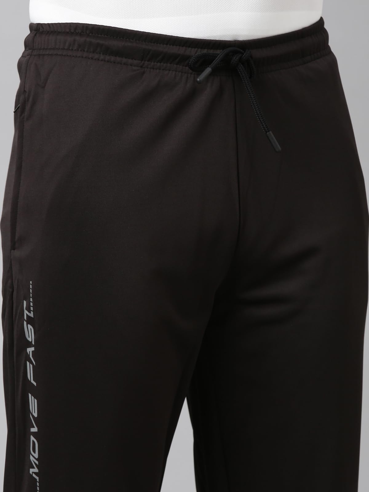 Dixcy Scott Originals Printed Drawstring High Rise Full Length Solid Track Pant for Men - Westin Track(Black)-XL 3