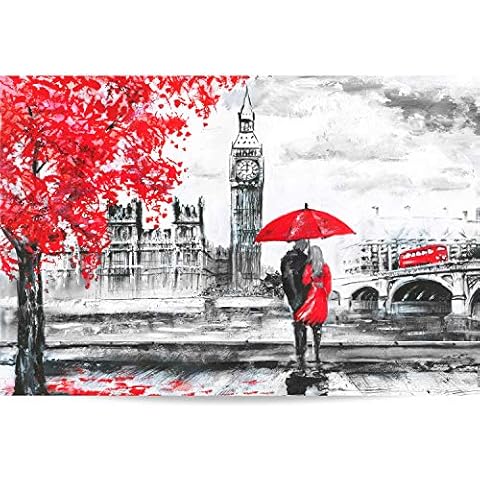 Buhoet Puzzles for Adults Jigsaw Puzzles 1000 Pieces for Adults Kids– Red Umbrella Couple Puzzle - Wooden Puzzle Jigsaw Puzzle Artwork Intellective Educational Toys Gifts(29.5x19.7 Inches) Cover