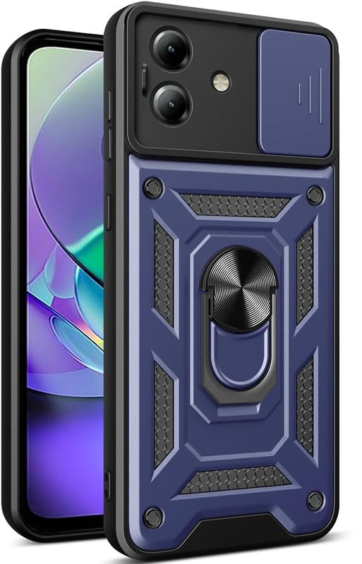 SkyTree Motorola Moto G64, Robotic Sliding Camera Window Shock Proof Thunder Case, Dual Layer Hybrid Armor Back Cover Case with Kickstand for Motorola Moto G64 - Blue (B0D31RKMDR) Amazon Price History, Amazon Price Tracker