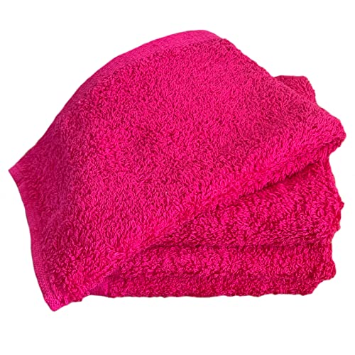 Waschlappen, 4 Stück, ägyptische gekämmte Baumwolle, 30 cm x 30 cm, weich, saugfähig und schnell trocknend, Waschlappen-Set mit Badetüchern (Hot Pink, 4) Cover
