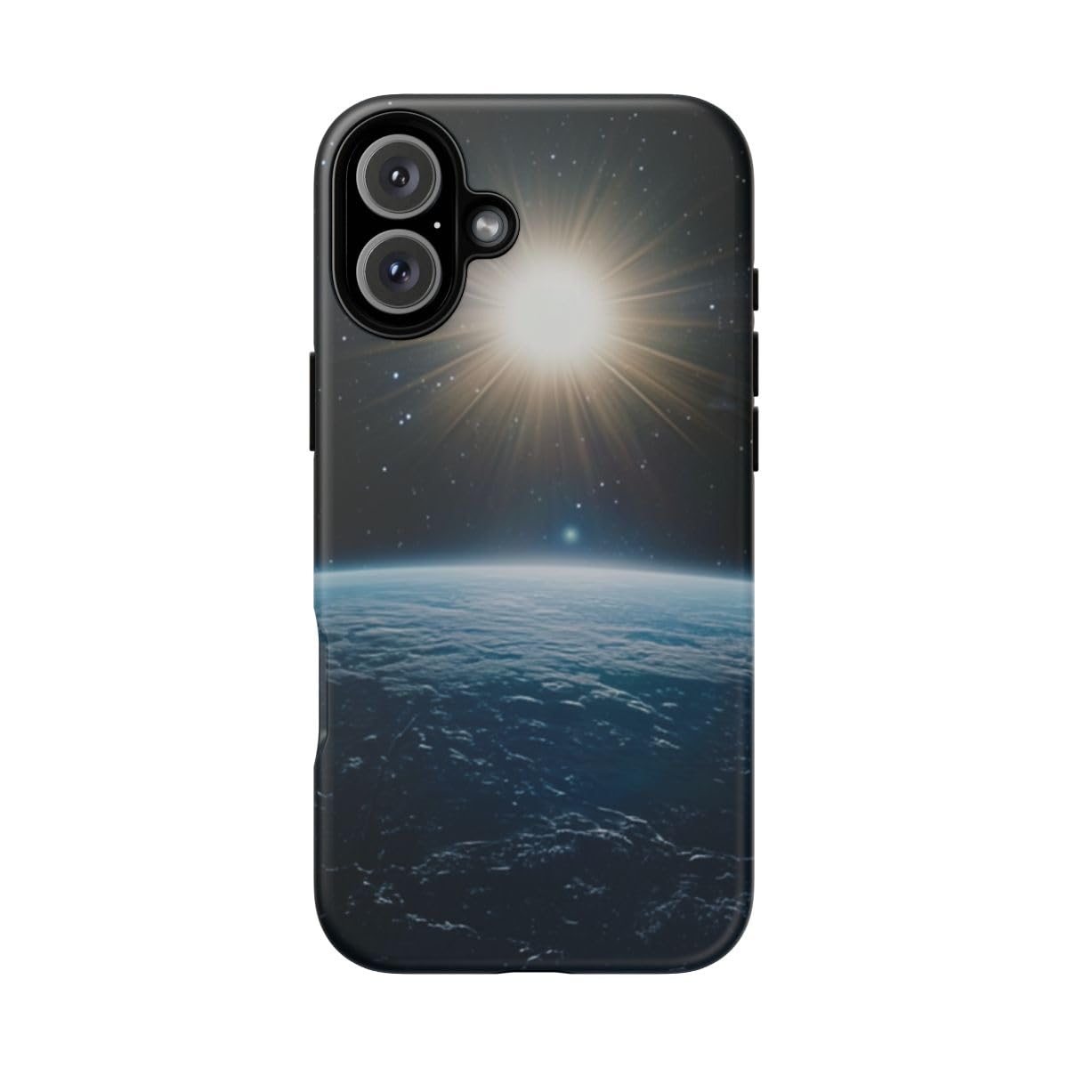 Coque rigide mate compatible iPhone 16 Plus bleu Terre de l'espace - 5