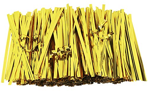 Mini Skater Bread Candy Bag Ties 800Pcs 4 Inch(Gold) #TOP3